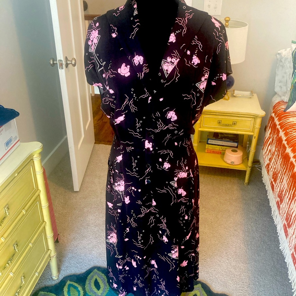 Collectif Tipsy Pink Elephants Dress